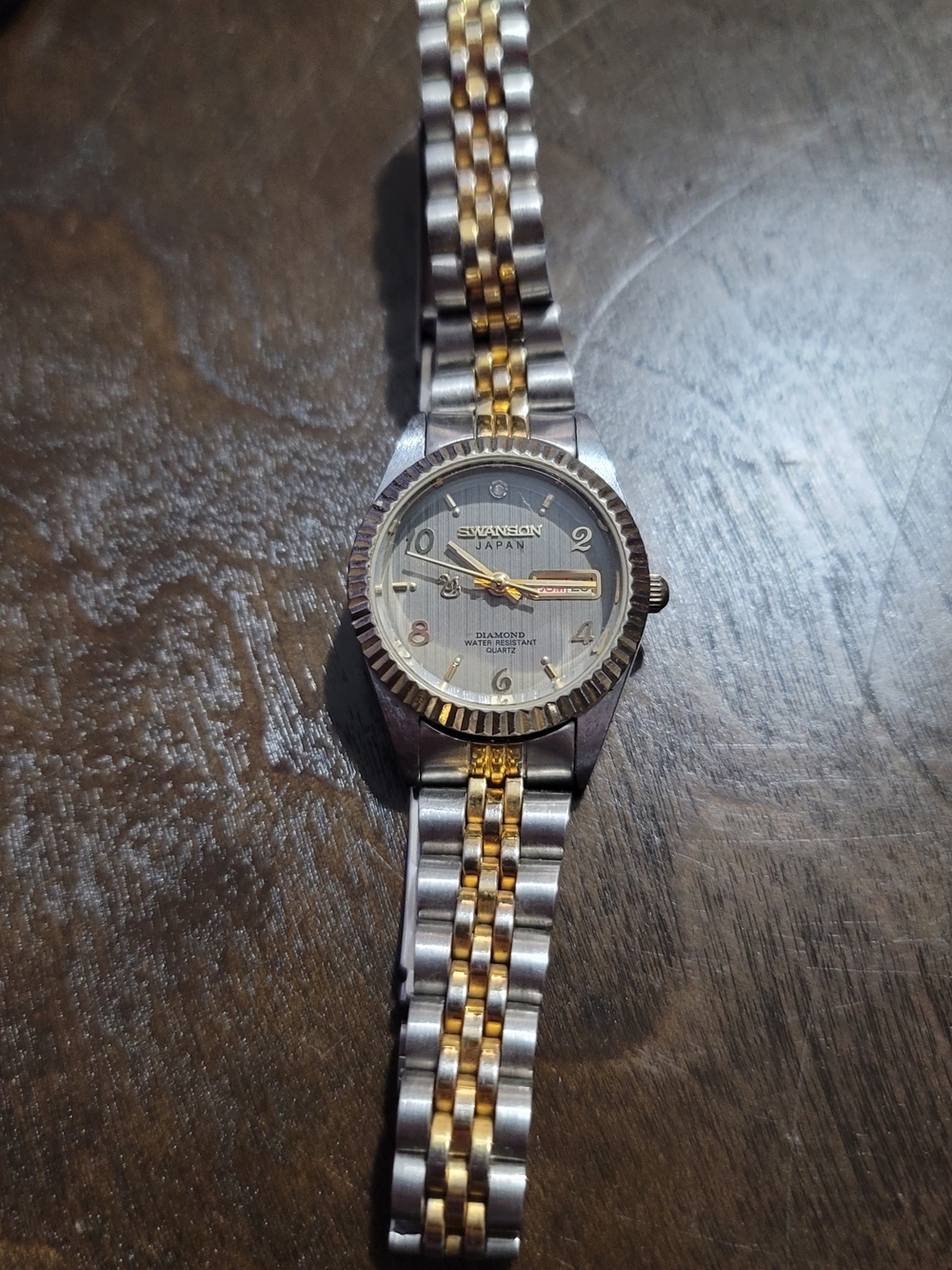 Two-Tone Silver and Gold SWANSON Dress Watch